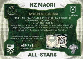 2022 NRL Elite - All-Stars Patch #ASP07 Jayden Nikorima Back